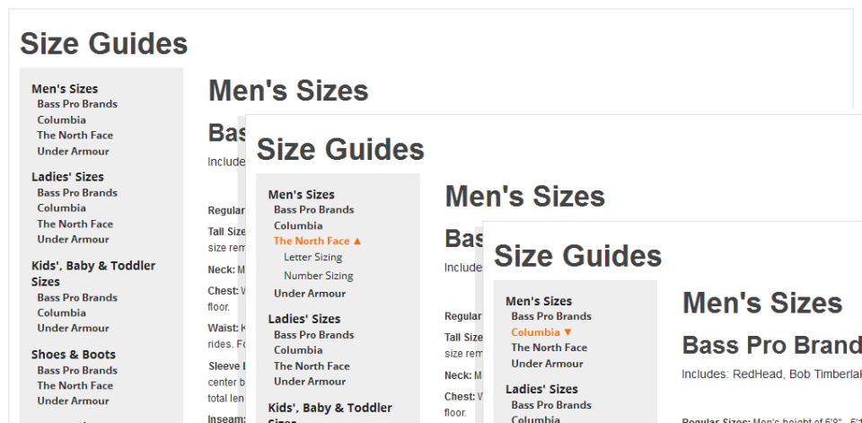 size guides