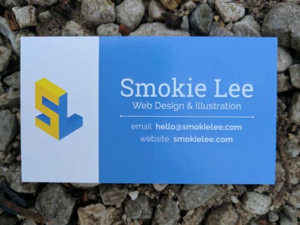 business card for smokie lee, web design & illustration